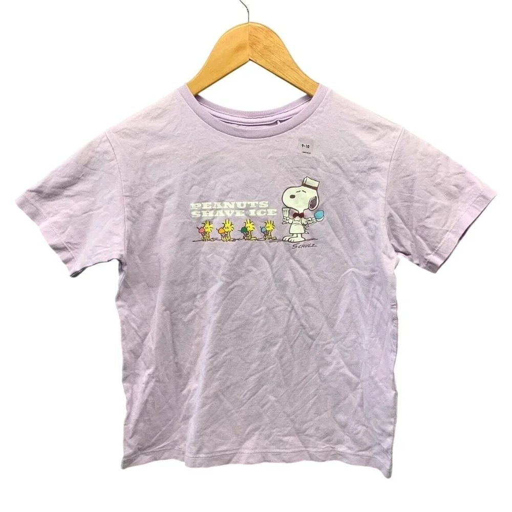 Gap Uniqlo Graphic T-Shirt Lot of 3 Girls Size 10 12 L Pink Purple Snoopy NWT